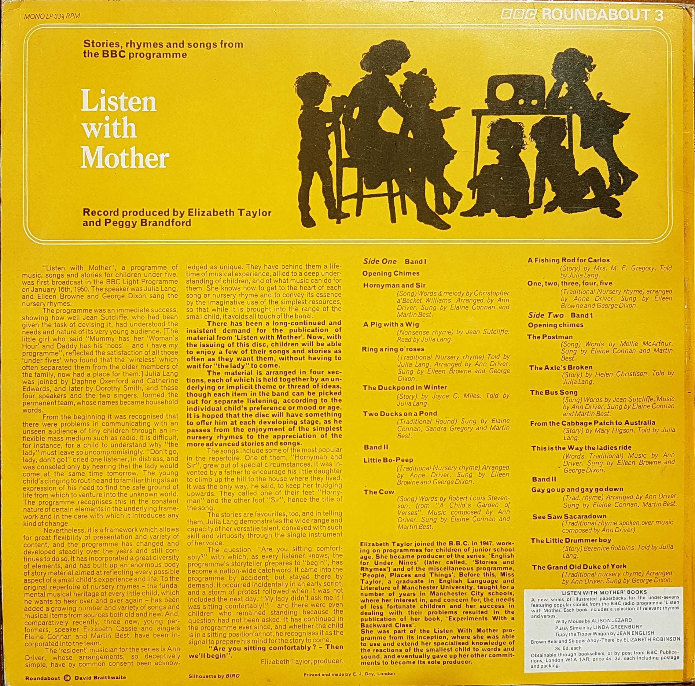 Picture of RBT 3 Listen with mother by artist Various from the BBC records and Tapes library
